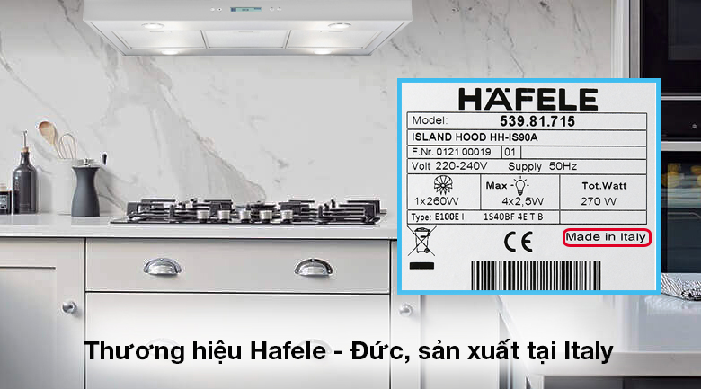 Máy hút mùi đảo Hafele HH-IS90A (539.81.715) - Thương hiệu Hafele nổi tiếng của Đức